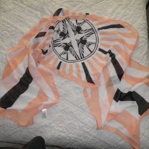 Baralino Lalique Scarf in Peach, White & Black